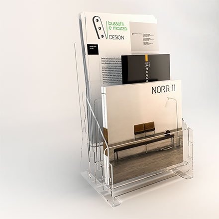 Il nostro porta brochure da banco a 3 tasche