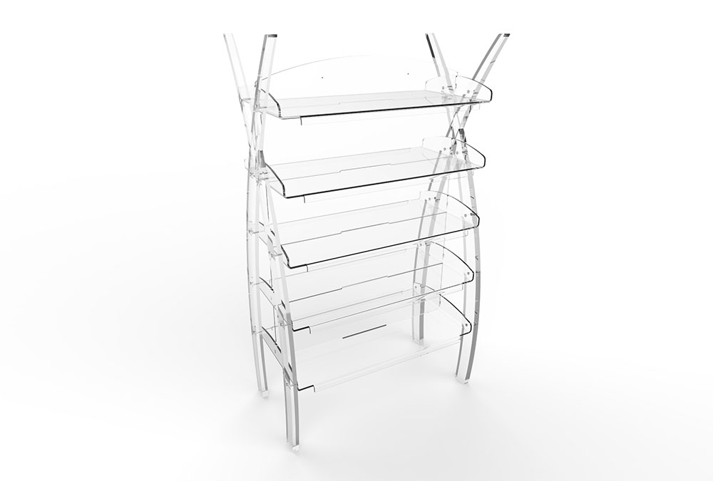 Plexiglass gondola display stand