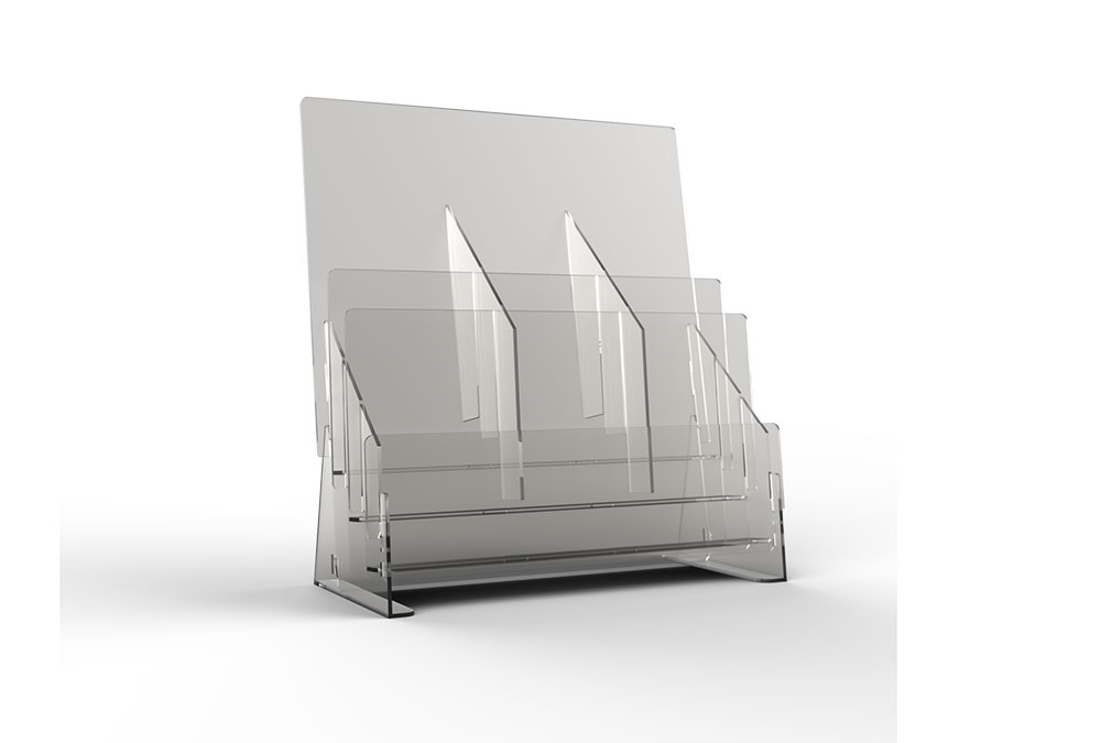 Porta brochure in plexiglass