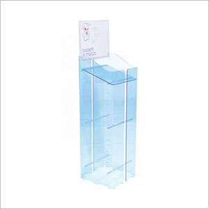 Un espositore a colonna in plexiglass