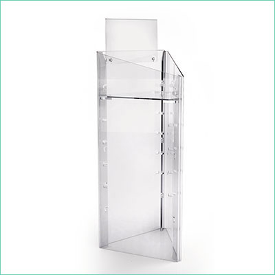 Scheda tecnica espositore in plexiglass cornerbox